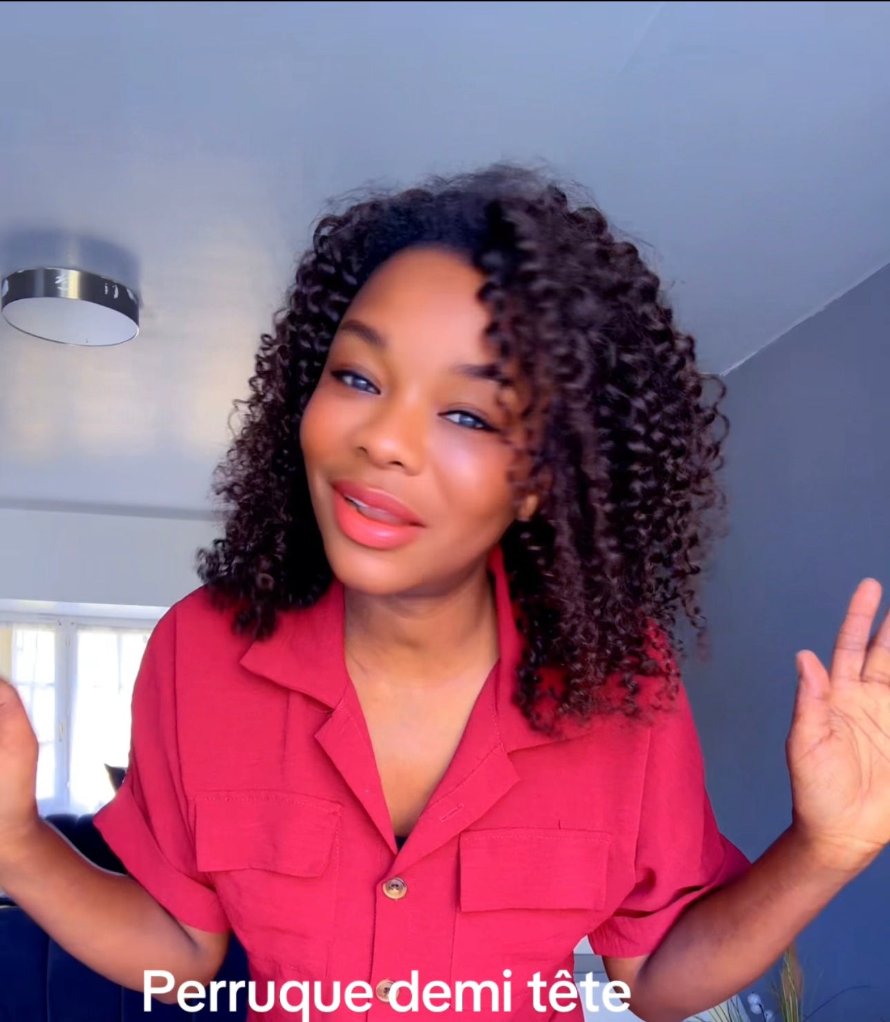 Perruque flip-over ou demi tête Kinky Curly