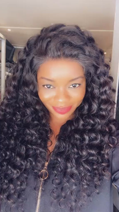 Perruque frontal HD gros frisé