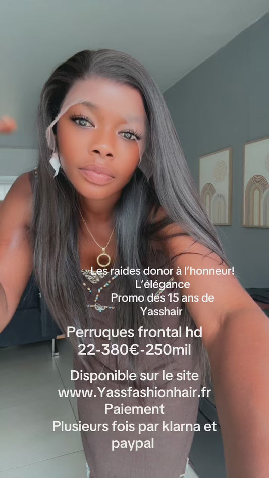 Perruque frontal HD raide